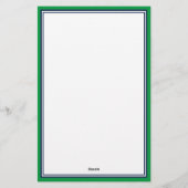Groene en marineblauwe grenzen toevoegen Jouw naam Briefpapier (Achterkant)