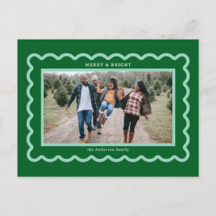 Groene en Mint Eenvoudige Scallop Fotolijst Briefkaart