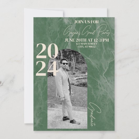 Groene en moderne Afstuderen partij Kaart (Voorkant)