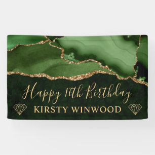 Groene en namaak gouden glitters agaat marmeren Sw Spandoek