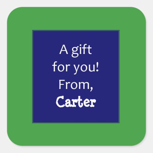 Groene en Navy aangepaste kinderen cadeau Stickers (Voorkant)