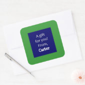 Groene en Navy aangepaste kinderen cadeau Stickers (Envelop)