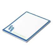 Groene en Navy Polka Dot Flips Gepersonaliseerd Notitieblok (Gedraaid)