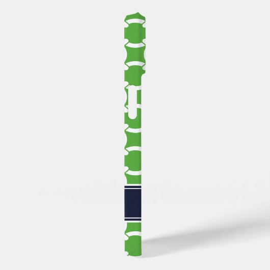 Groene en Navy Preppy Links Monogram Case-Mate iPhone Case (Achterkant / Rechts)