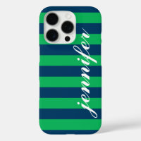 Groene en Navy Stripes - Aangepaste monogram voor