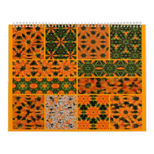 Groene en Oranje Dahlia Kalender