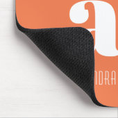 Groene en Oranje minimalistische monogramnaam en - Muismat (Hoek)