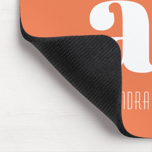 Groene en Oranje minimalistische monogramnaam en - Muismat (Hoek)