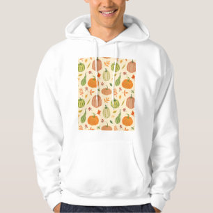 Groene en oranje pompoenen, naadloos patroon. hoodie