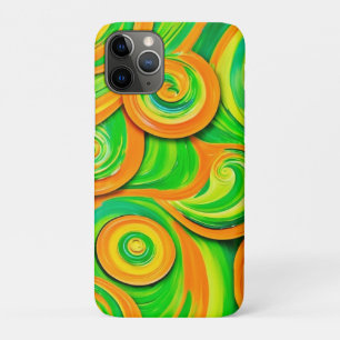 Groene en Oranje spiraal iPhone 11 Pro Hoesje