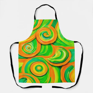 Groene en oranje spiraal schort
