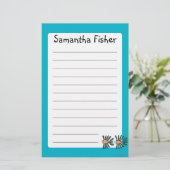 Groene en Oranje tweekleppige vis Briefpapier (Staand voorkant)