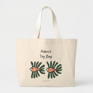 Groene en Oranje tweekleppige vis Grote Tote Bag