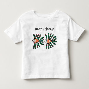 Groene en Oranje tweekleppige vis Kinder Shirts
