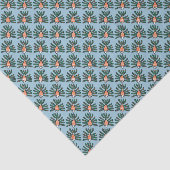 Groene en Oranje tweekleppige vis Tissuepapier (Detail)