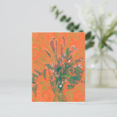 Groene en Oranje zomerbloemen Briefkaart (Staand voorkant)