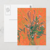 Groene en Oranje zomerbloemen Briefkaart (Voorkant / Achterkant)