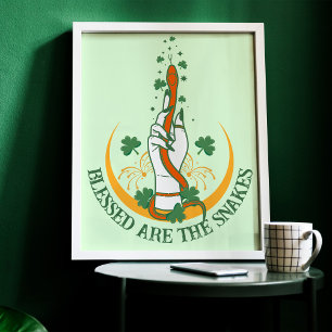 Groene en orthoge Alle slangen Dag Shamrock Serpen Poster