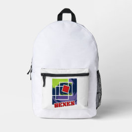 Groene en Paarse Abstracte Rebel Pleinen met Hexen Bedrukte Rugzak