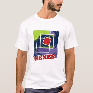 Groene en Paarse Abstracte Rebel Pleinen met Hexen T-shirt