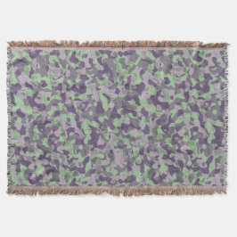 groene en paarse camouflage abstract deken