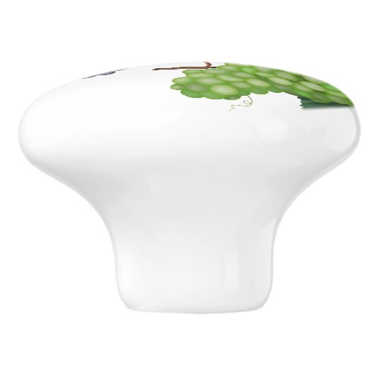 Groene en Paarse druiven Keramische Knop (Zijkant)