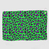 Groene en Paarse Leopard Golf Handdoek (Horizontaal)