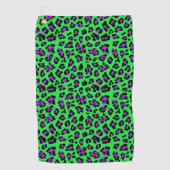 Groene en Paarse Leopard Golf Handdoek (Voorkant)