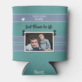 Groene en paarse liefde voor je pappie beste vrien blikjeskoeler (Voorkant)