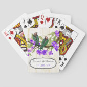 Groene en Paarse liefdeswedstrijdkaart Speelkaarten (Achterkant)