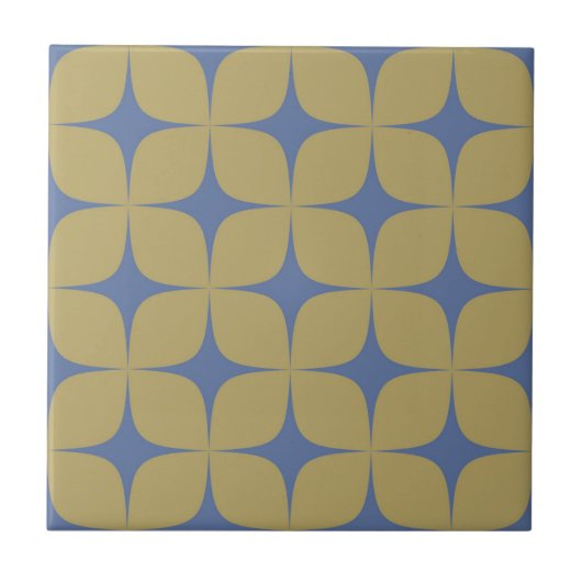 Groene en Paarse Mid-Century Moderne  Retro Tegeltje (Voorkant)
