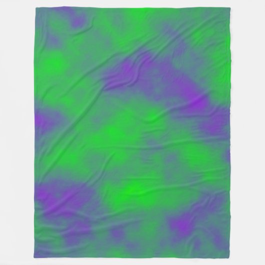 Groene en Paarse Misten Fleece Deken (Voorkant)