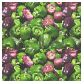 Groene en Paarse paprika's Stof