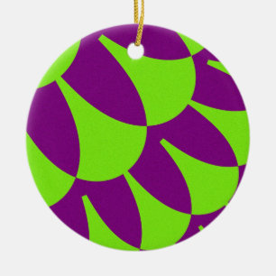 Groene en paarse schubben keramisch ornament