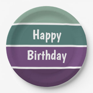 Groene en Paarse strepen Papieren Bordje