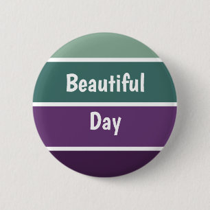 Groene en Paarse strepen Ronde Button 5,7 Cm