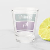 Groene en Paarse strepen Shot Glas (Achterkant)