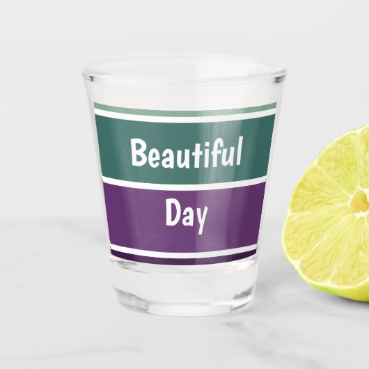 Groene en Paarse strepen Shot Glas (Voorkant)