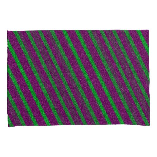 Groene en Paarse strips Kussensloop (Voorkant-Rechts)