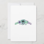 Groene en paarse waterverf bloemrijke bruidsmeisje kaart (Achterkant)