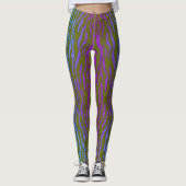 Groene en paarse Zebra print Leggings (Voorkant)