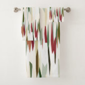 groene en rode Abstracte strepen Bad Handdoek (Insitu)