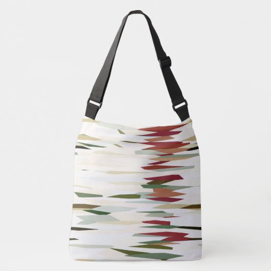 groene en rode Abstracte strepen Crossbody Tas (Voorkant)