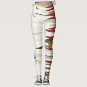groene en rode Abstracte strepen Leggings (Voorkant)