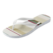 groene en rode Abstracte strepen Teenslippers (Schuin)