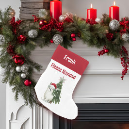 Groene en rode Alpaca Fleece Navidad Kleine Kerstsok