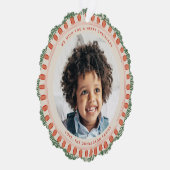 Groene en rode aquarel gelukkige fringe cirkel ornament kaart (Rechts)