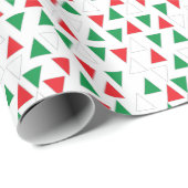 Groene en rode geometrische vakantie cadeaupapier (Rol Hoek)
