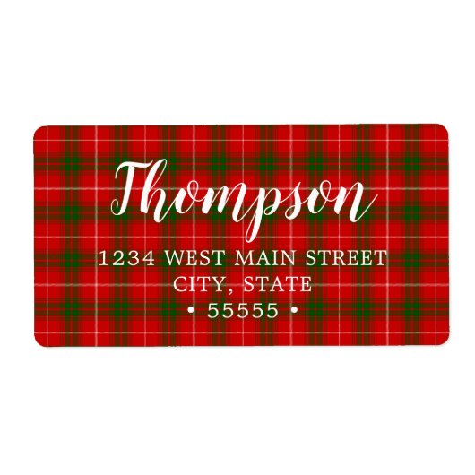 Groene en Rode Hertog van Rothesay Tartan Etiket (Voorkant)