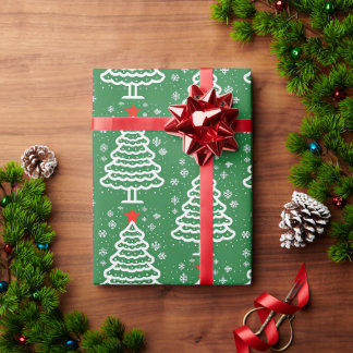 Groene en rode kerst cadeaupapier